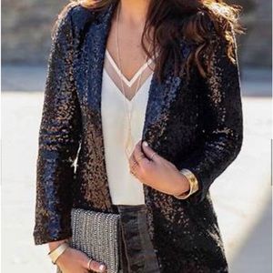 Black Express Sequin Blazer